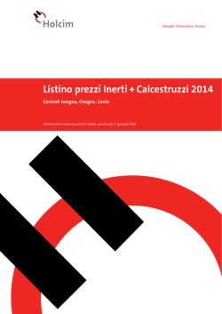 Listino prezzi Inerti + Calcestruzzi 2014