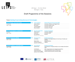 Draft Programme of the Sessions - Europe Direct Regione Lombardia