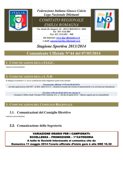 Comunicato n.44 - FIGC Comitato Regionale Emilia Romagna