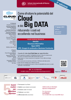 Cloud e dei Big DATA - Istituto Internazionale di Ricerca