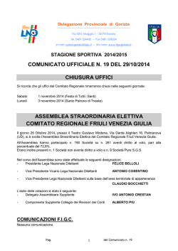 Comunicato 19 - FIGC Gorizia