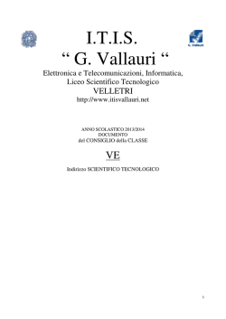liceo scientifico tecnologico - Portale ITIS G. Vallauri Velletri