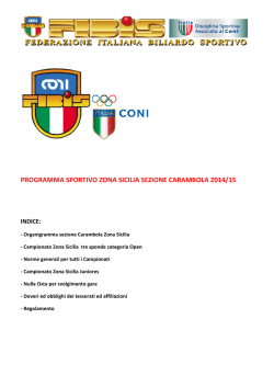 Programma Sportivo Zona Sicilia 2014-2015