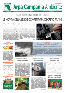 Magazine Arpa Campania Ambiente n. 18 del 30 settembre 2014