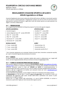 regolamento 2014/15 - POLISPORTIVA CIRCOLO GIOVANILE