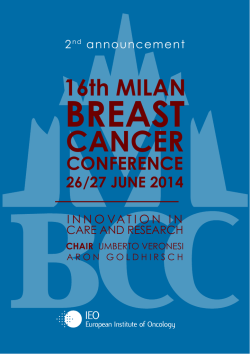 16th MILAN BREAST CANCER CONFERENCE 26/27 JUNE