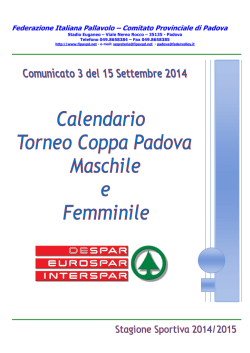I calendari di Coppa Padova