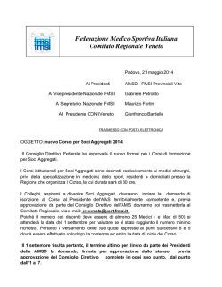 Corso Soci Aggregati 2014 - FMSI Comitato Regionale Veneto