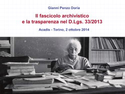 Slides titolario e fascicol- Dr. Gianni Penzo Doria