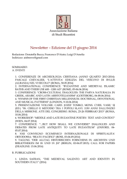 Giugno 2014 - Associazione Italiana Studi Bizantini