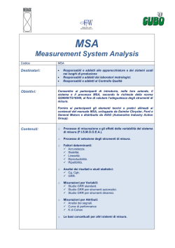 MSA Measurement System Analysis - Cubo Società di Consulenza