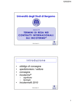 Incoterms - Università degli studi di Bergamo