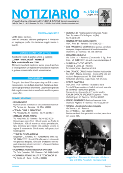 Notiziario n.1 - giugno 2014 - cooperativa Pensiero e Azione