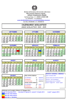 calendario scolastico 2014-2015 - Istituto comprensivo statale Lesmo