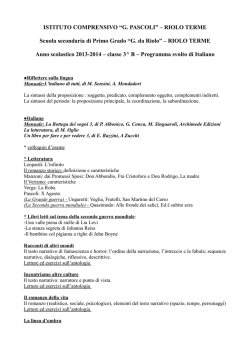 programmi 3 b - Istituto Comprensivo Statale "G. Pascoli" di Riolo