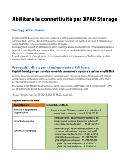 Abilitare la connettività per 3PAR Storage Vantaggi di Call Home