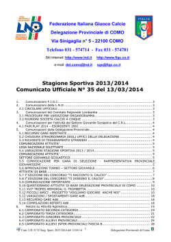 Stagione Sportiva 2013/2014 Comunicato Ufficiale N° 35 del