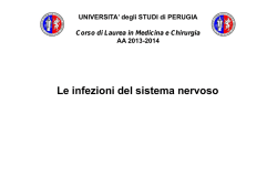 Le infezioni del sistema nervoso - Università degli Studi di Perugia