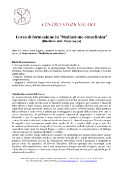 Corso in “Mediazione etnoclinica” 2014