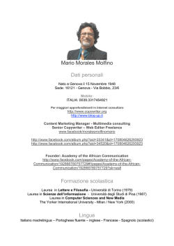 Mario Morales Molfino Dati personali Formazione