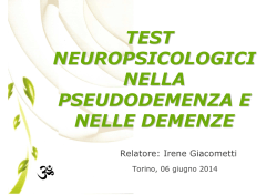 03. Test neuropsic pseudodemenza e demenze - I. Giacometti