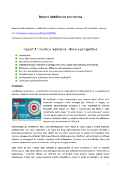 Report Antibiotico resistenza Report Antibiotico resistenza: storia e