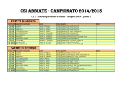 CSI ABBIATE - CAMPIONATO 2014/2015