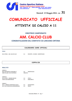AM. CALCIO CLUB - CSI Lanciano