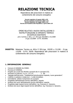 RELAZIONE TECNICA - Istituto Comprensivo Statale Lauropoli