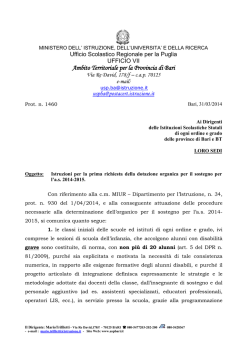 Nota n.1460 del 31/3/2014 - Ambito Territoriale per la provincia di Bari