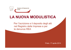 Novità 2014 - Camera di Commercio di Prato