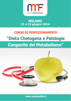 Dieta Chetogena e Patologie Congenite del Metabolismo