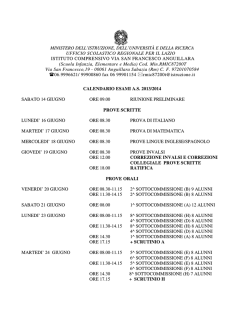 Calendario completo prove Esami di Stato Scuola Secondaria I