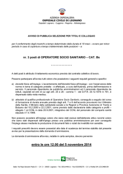 Inc. 3 OSS (10.2014) - Azienda Ospedaliera "Ospedale Civile di