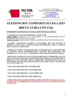 FAQ ELEZIONI RSU COMPARTO SCUOLA 3, 4 e 5 marzo 2015