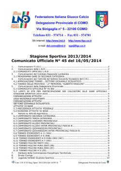 Stagione Sportiva 2013/2014 Comunicato Ufficiale N° 45 del