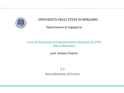 1.1 Introduzione al Corso - Università degli studi di Bergamo