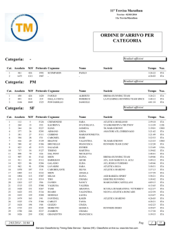 Classifica per Categoria - La Maratona di Treviso