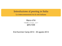 Introduzione al peering in Italia - Le interconnessioni tra le