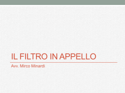 IL FILTRO IN APPELLO - Fondazione Forense Pesaro