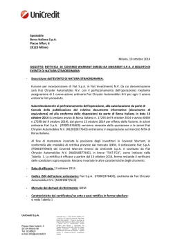 Spettabile Borsa Italiana S.p.A. Piazza Affari, 6 20123
