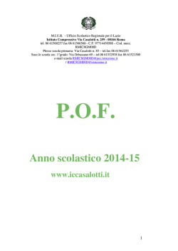 P.O.F. a.s. 2014-2015 - ISTITUTO COMPRENSIVO VIA