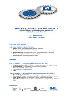 EUROPE 2020 STRATEGY FOR GROWTH