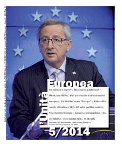 Unità Europea - 2014, Numero 5 - Movimento Federalista Europeo