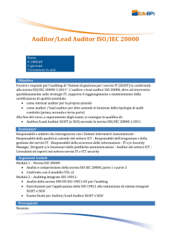 Auditor/Lead Auditor ISO/IEC 20000