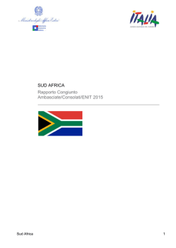 SUD AFRICA Rapporto Congiunto Ambasciate/Consolati/ENIT 2015