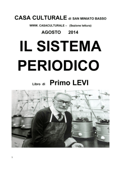Il Sistema Periodico, Primo Levi - Settembre 2014