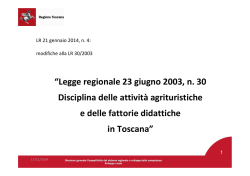 Il nuovo regolamento sull`agriturismo in Toscana