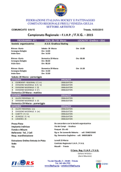 1^ fase programma orario Campionato Regionale 2015