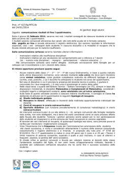 Istituto di Istruzione Superiore “A. Cesaris” Prot. n° 427/fp/MTC/lb del